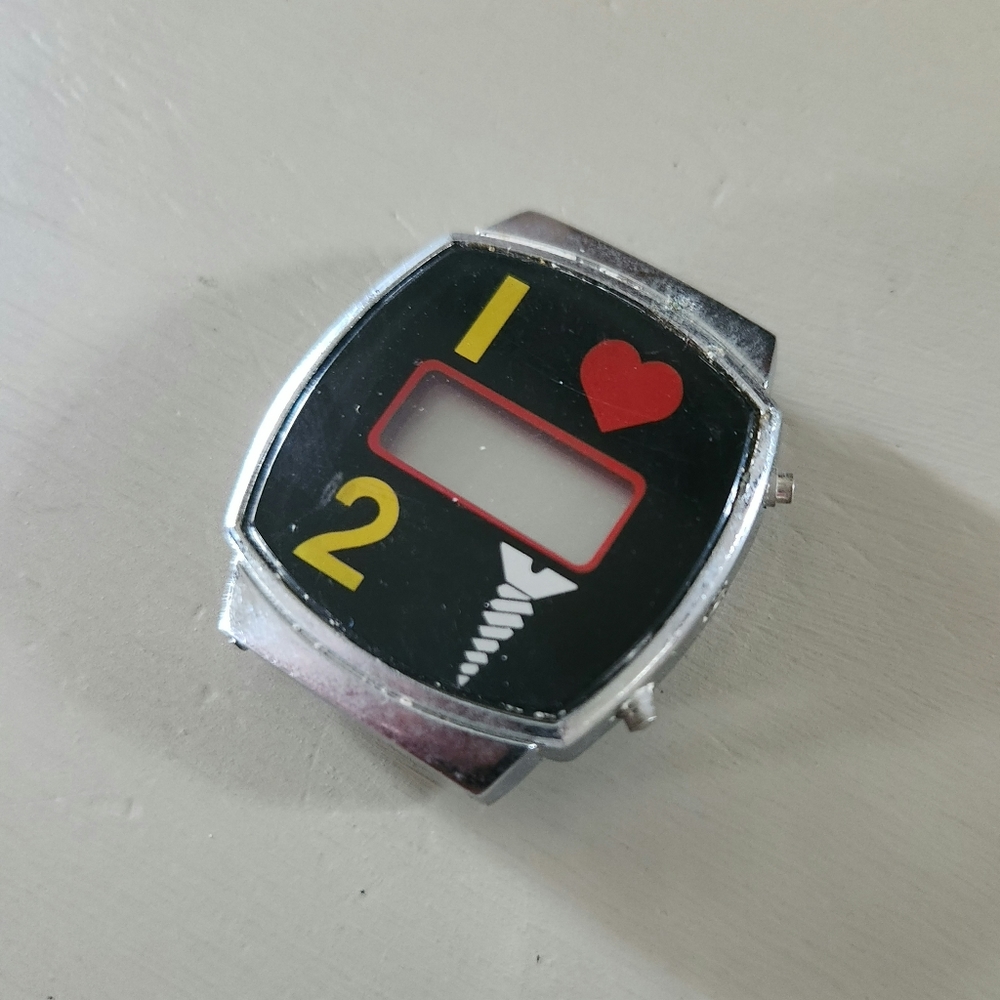 Vintage 80's "I <3 2 Screw" Stainless Steel Joke/Gag/Comedy/Adult Digital Watch